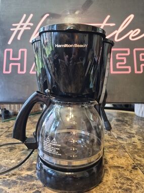 Hamilton Beach Black Drip Coffee Maker with Glass Carafe